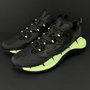 Reebok Zig Kinetica II Men’s 9 Running Shoes Black Green Volt G58281 Excellent